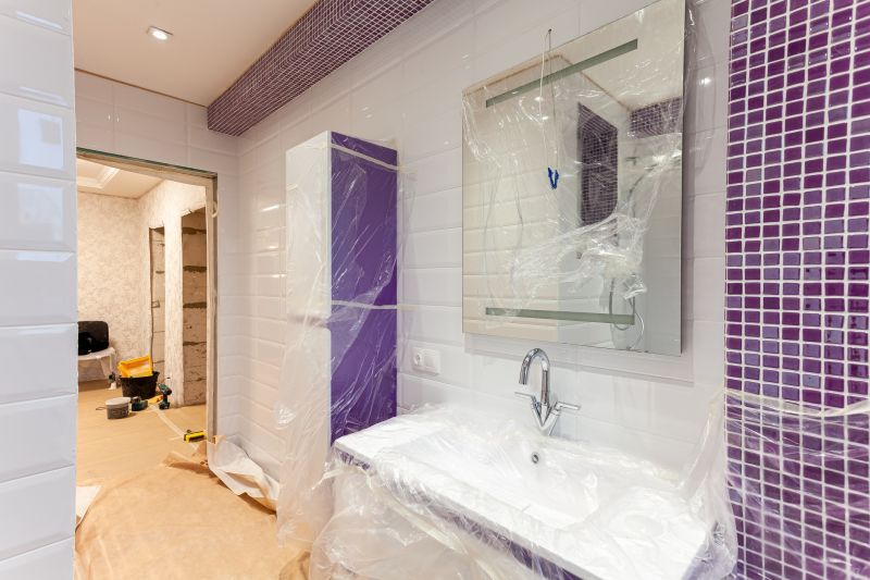 Vivid Tile Accents in Bathroom